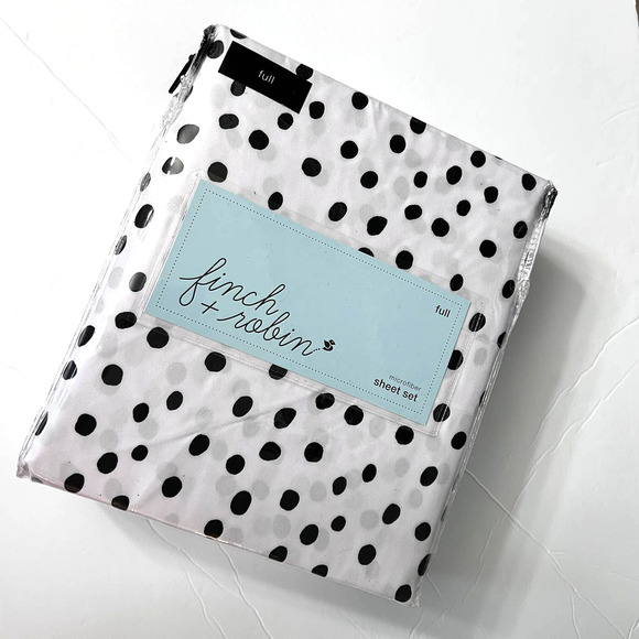 Finch + Robin Microfiber Sheet Set Sz Full Polka Dots Graphic - Picture 2 of 6